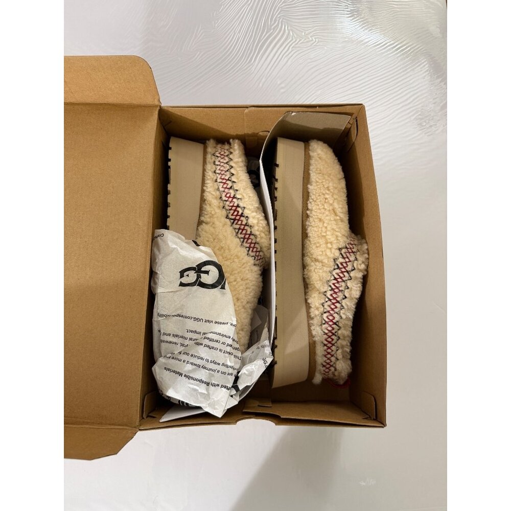 NWB Ugg Taz Braid Heritage Slippers / Color - Natural / Size 8 - Picture 6 of 8